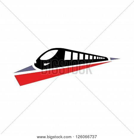 Ve?tor flat train icon on white bakcground. Transport icon. Metro sign.