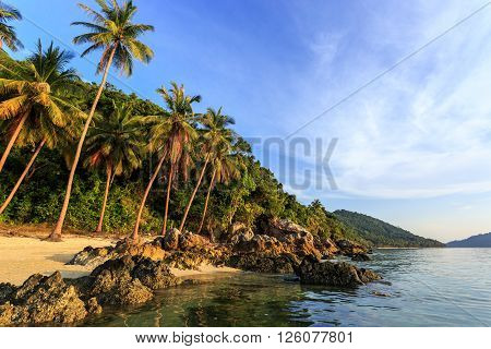 Taling Ngam Beach At Evening