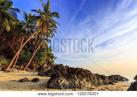Rocky Taling Ngam Beach At Evening