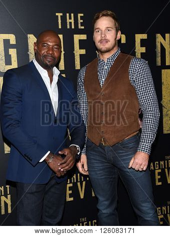 LOS ANGELES - APR 12:  Antoine Fuqua & Chris Pratt arrives to the CinemaCon 2016: Sony Pictures Presentation of 2016 Films  on April 12, 2016 in Las Vegas, NV.                