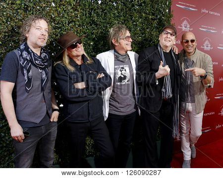 Daxx Nielsen, Tom Petersson, Michael Anthony, Robin Zander and John Varvatos at the John Varvatos 13th Annual Stuart House Benefit held at the John Varvatos in West Hollywood, USA on April 17, 2016.