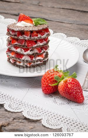 Strawberries Desert With Cream