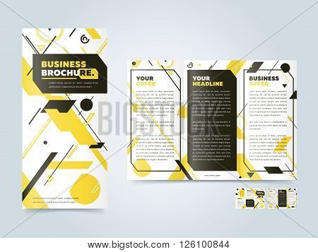 Tri fold design. Cover design concept. Tri fold cover and inside page. Advertising brochure template. Trifold. Tri fold brochure design. Design folding brochure. Tri fold template. Flyer layout. Creative trifold brochure.