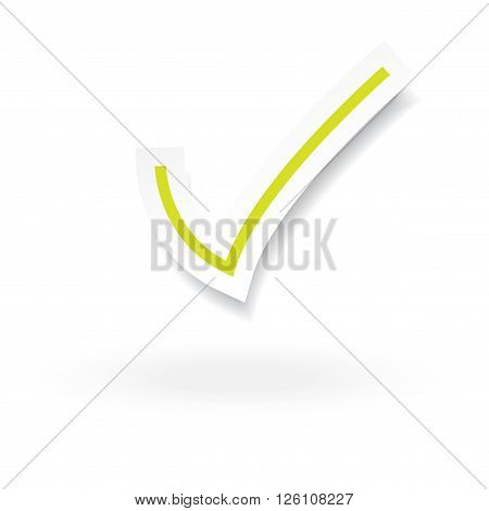 Tick sticker. Check vector icon. Check Marks green color. Flat. Concept object