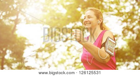 Runner Woman Active Healthy Lyfestyle Concept