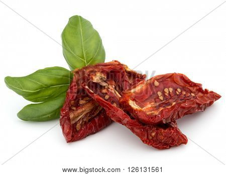 Dried tomatoes isolated on white background cutout