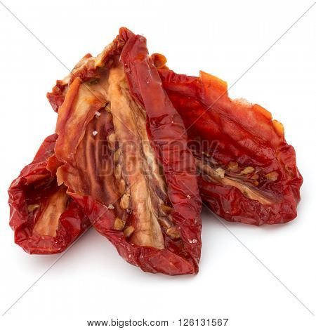 Dried tomatoes isolated on white background cutout