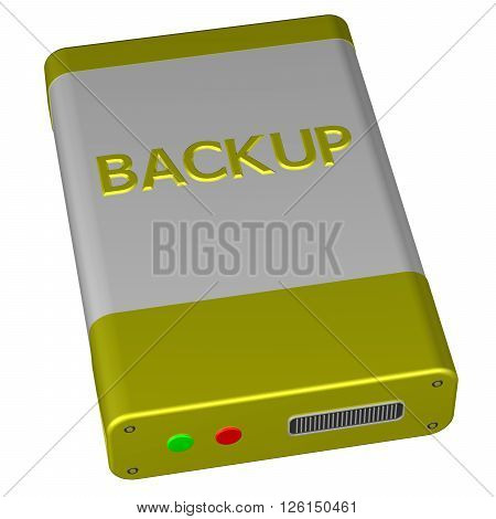 Concept - Backup isolated on white background. 3D rendering.