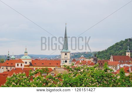 Prague. Old town. Petrin hill. St. Thomas Church. Church of Our Lady Victorious