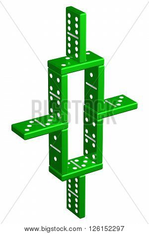 Concept : instability isolated on white background. 3D rendering.