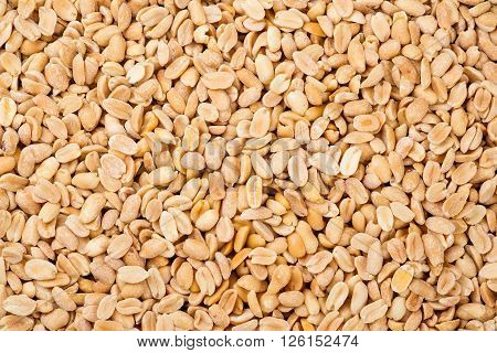 Peanuts. Close up fried peeled and salted peanuts.