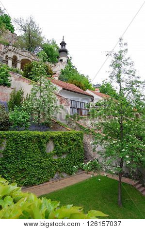 Prague. Spring. Blossom. the Castle Gardens, terraced gardens.