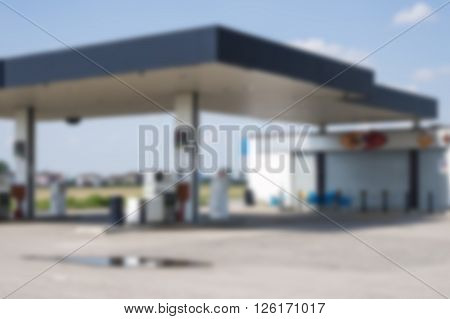 blurred benzine diesel station area for refueling
