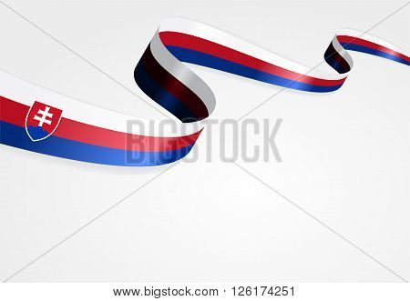 Slovak flag wavy abstract background. Vector illustration.