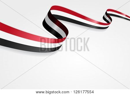 Yemeni flag wavy abstract background. Vector illustration.