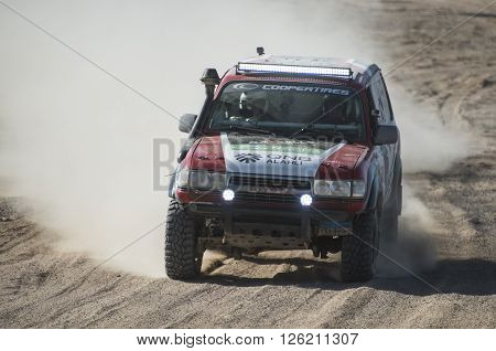 Off-road Truck Competing In A Desert Rally