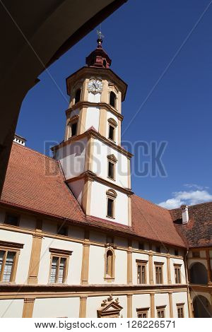 Graz, Austria - May 9, 2015: View Of The Eggenberg Castle In Graz, Austria