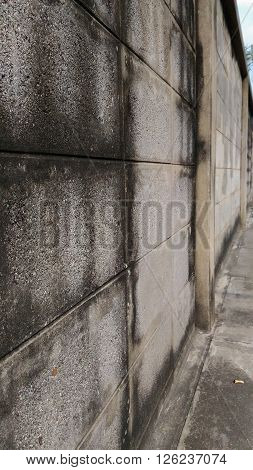 Wall of an old house Made of brick blocks.Vertical Picture.