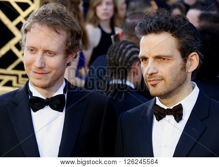 Laszlo Nemes and Geza Rohrig at the 88th Annual Academy Awards held at the Dolby Theatre in Hollywood, USA on February 28, 2016.