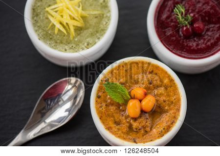 Refreshing lemon cranberry seabuckthorn sorbet