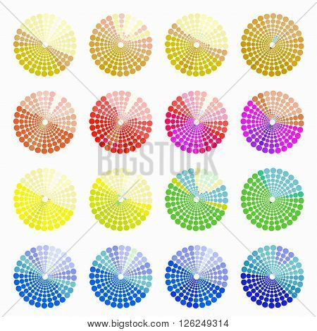 Set circular color different shades of bright. vector illustration