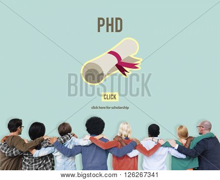 PhD Doctor of Philosophy Degree Education Graduation Concept