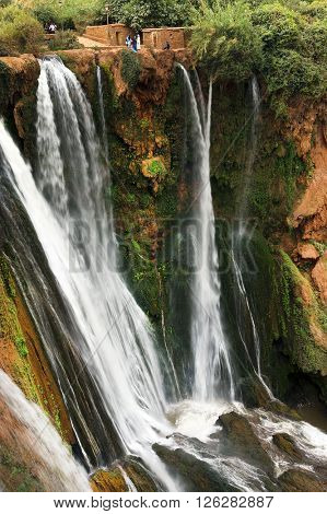 Ouzoud Waterfalls located in the Grand Atlas village of Tanaghmeilt, in the Azilal province in Morocco, Africa