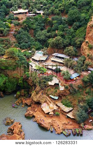 Ouzoud Waterfalls located in the Grand Atlas village of Tanaghmeilt, in the Azilal province in Morocco, Africa