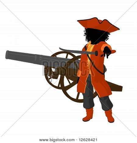 Silhueta de ilustração de pirata adolescente americano Africano