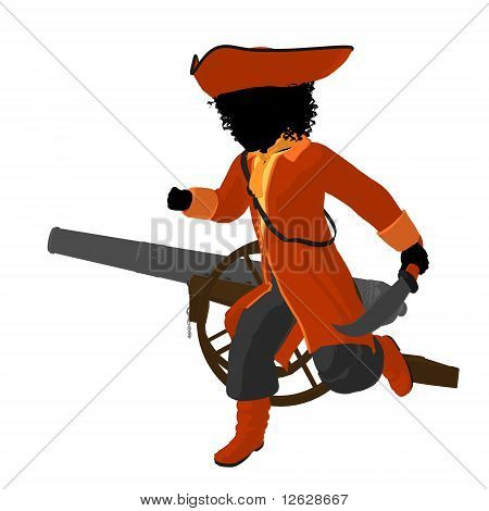 Silhueta de ilustração de pirata adolescente americano Africano