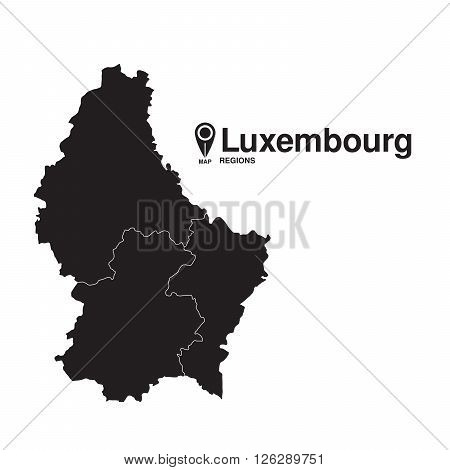 Luxembourg map regions. vector map silhouette of Luxembourg
