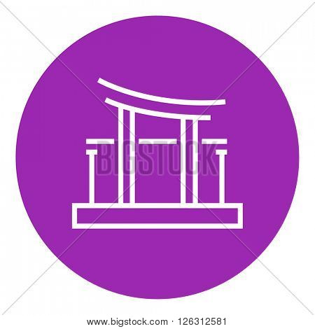 Torii gate line icon.