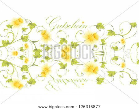 Gutschein - Voucher with flowers and leafs in diff. ways