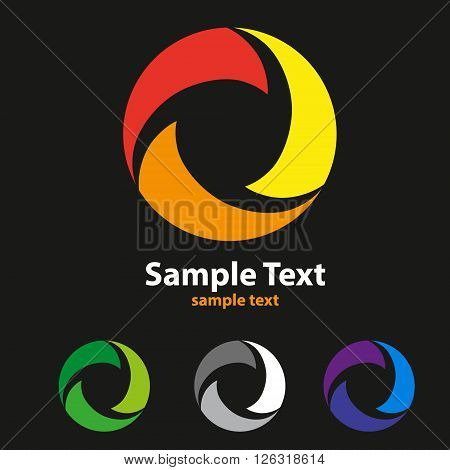 Vector illustration of abstract icons based on the letter O