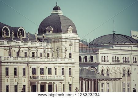 Traditional architecture in Skopje city in Macedonia