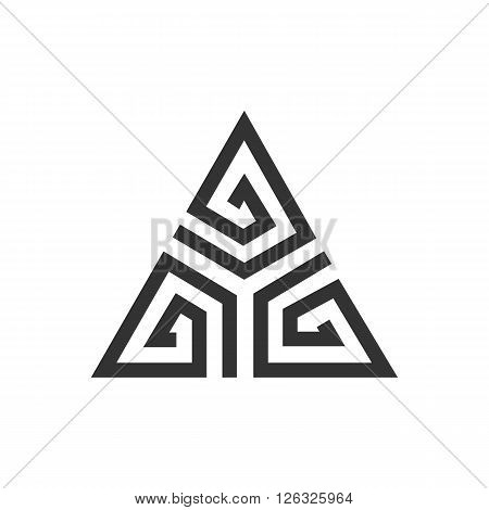 Abstract black triangle. Geometric background. Vector illustration