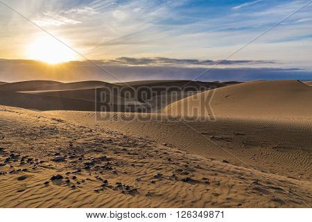 Maspalomas Sand Dunes During Sunrise - Maspalomas Gran Canaria Canary Islands Spain
