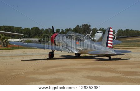 MARCH FIELD AIR MUSEUM RIVERSIDE CALIFORNIA USA - March 17 2016: BT-13 Valiant USA