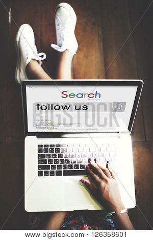 Follow Us Follower Following Sharing Concept