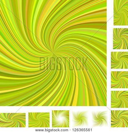 Vector spiral design background set. Different color, paper size versions.