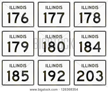 Collection Of Illinois Route Shields Used In The United States