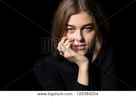 Portrait of a girl with diamonds on black dackground.
** Note: Soft Focus at 100%, best at smaller sizes