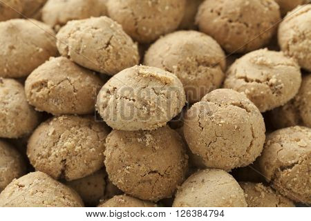 Moroccan festive homemade ghoriba cookies full frame