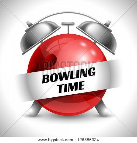 Bowling Time. Concept on Sport Bowling Theme. Time to Play Sports. Time to Watch Bowling Tournament. Time To Play Bowling. Vector Illustration. Isolated On White background.