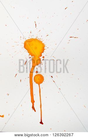 colorful watercolor stains and streaks on a white background