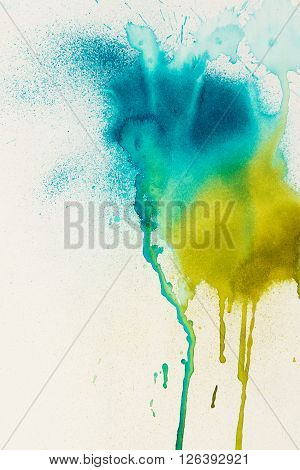 Watercolor texture with colorful blots on a white background