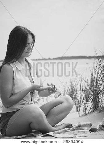 Woman With Sun Oil.