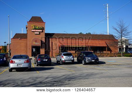 AURORA, ILLINOIS / UNITED STATES - APRIL 11 - 2016: One may eat Mexican food at Friaco's Mexican Restaurant and Cantina in Aurora.
