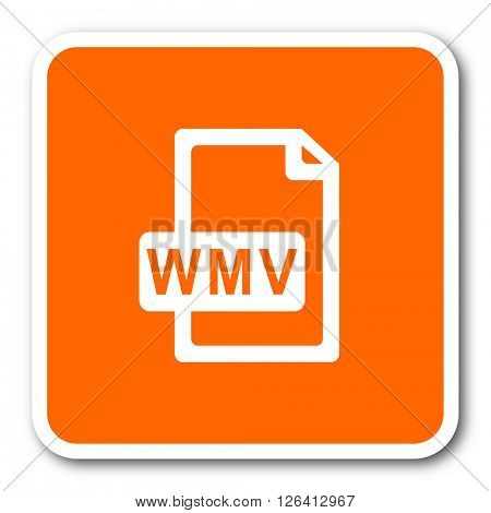 wmv file orange flat design modern web icon 