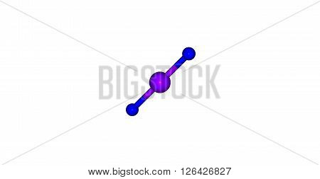 Xenon difluoride is a powerful fluorinating agent with the chemical formula and one of the most stable xenon compounds. 3d illustration